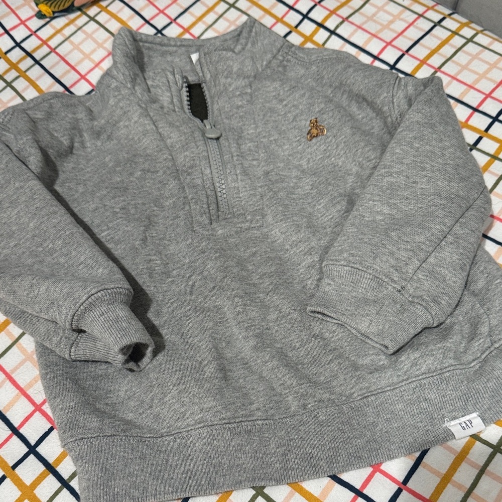GAP Kids Gray Half-Zip Sweater